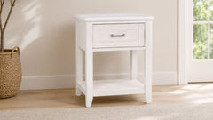Ashton Weathered Oak Farmhouse 1 Drawer Nightstand