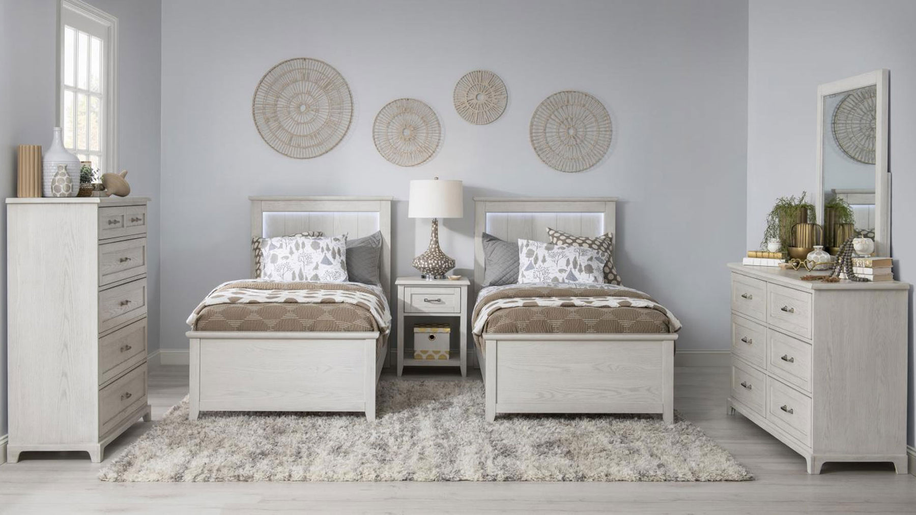 Ashton Weathered Oak Farmhouse Twin Bed