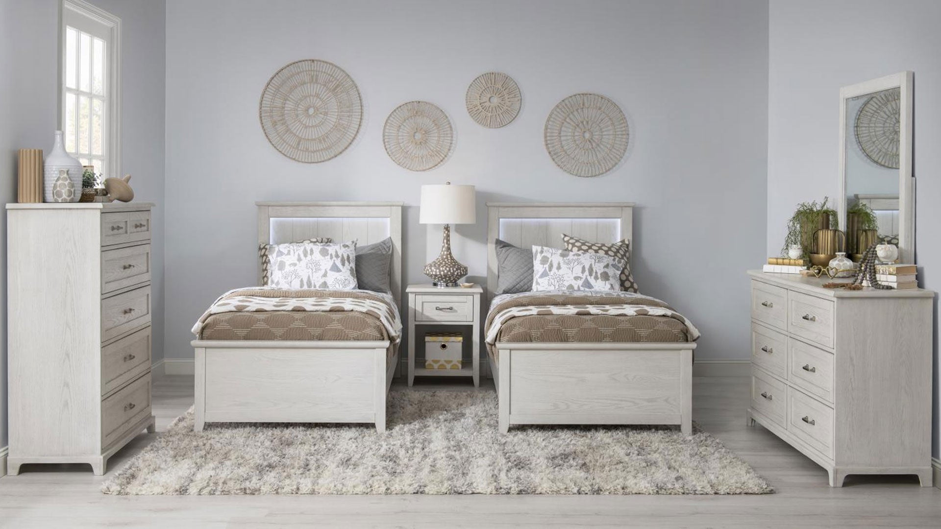 Ashton Weathered Oak Farmhouse Twin Bed