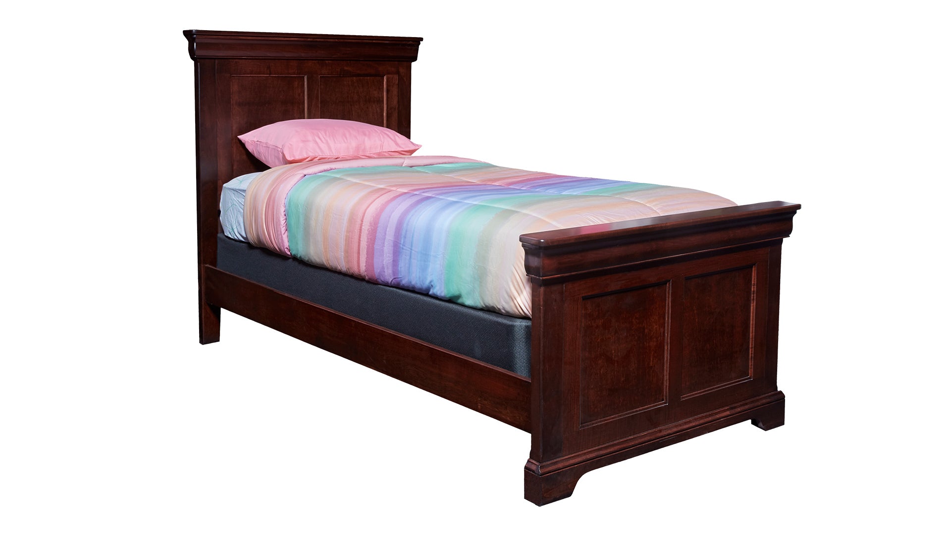 Twin Size Honey Grove Solid Maple Brown Bed Frame