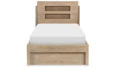 Twin Size Weathered Oak Bed w/LED Lighting