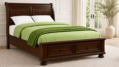 Cama doble con cajones Soriah Cherry | Cama tipo trineo con cajones | Gallery Furniture