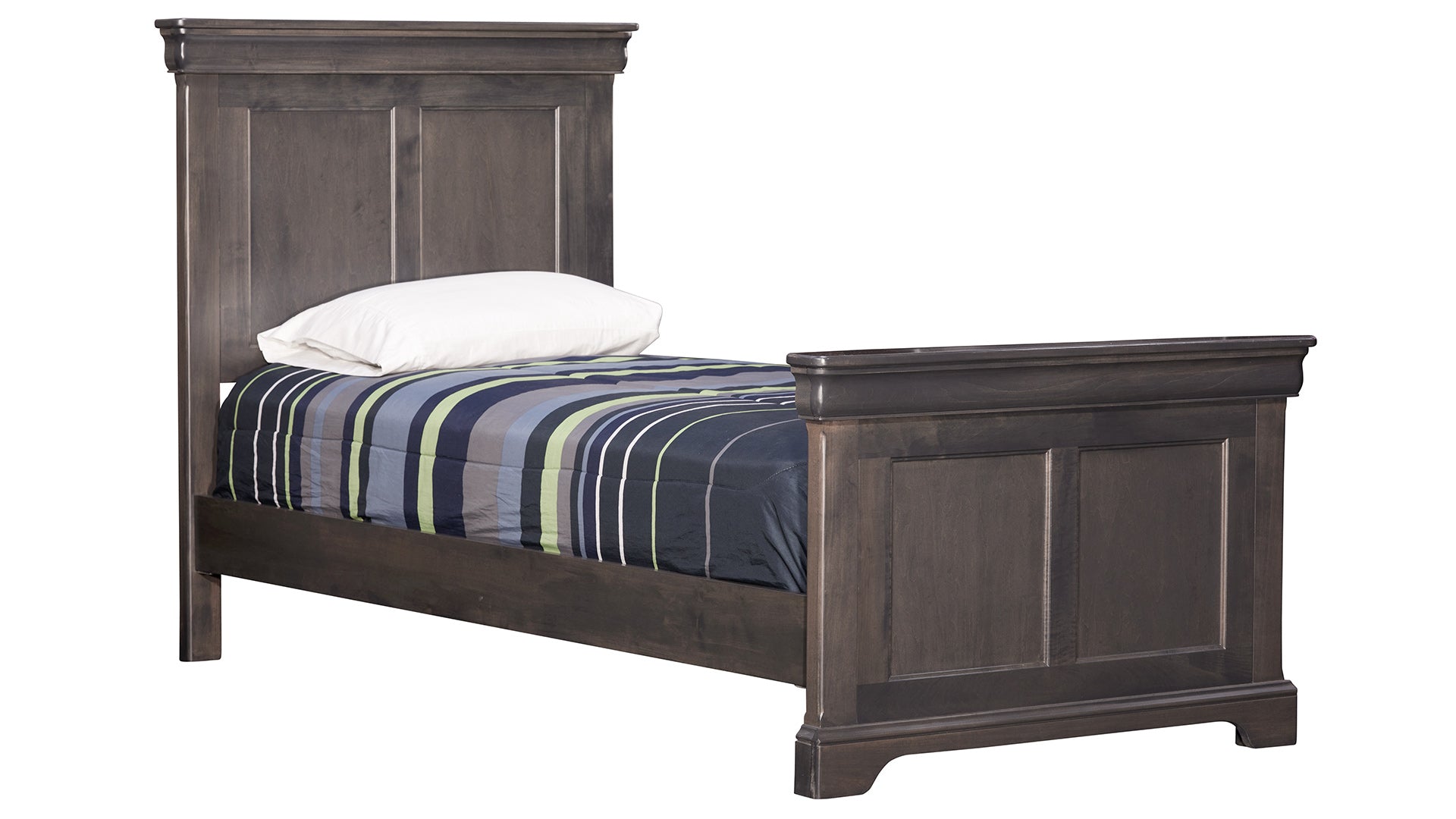Estructura de cama de madera maciza de arce Louie Grey, tamaño doble