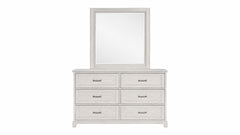 Ashton Weathered Oak Farmhouse 6 Drawer Dresser w/Mirror