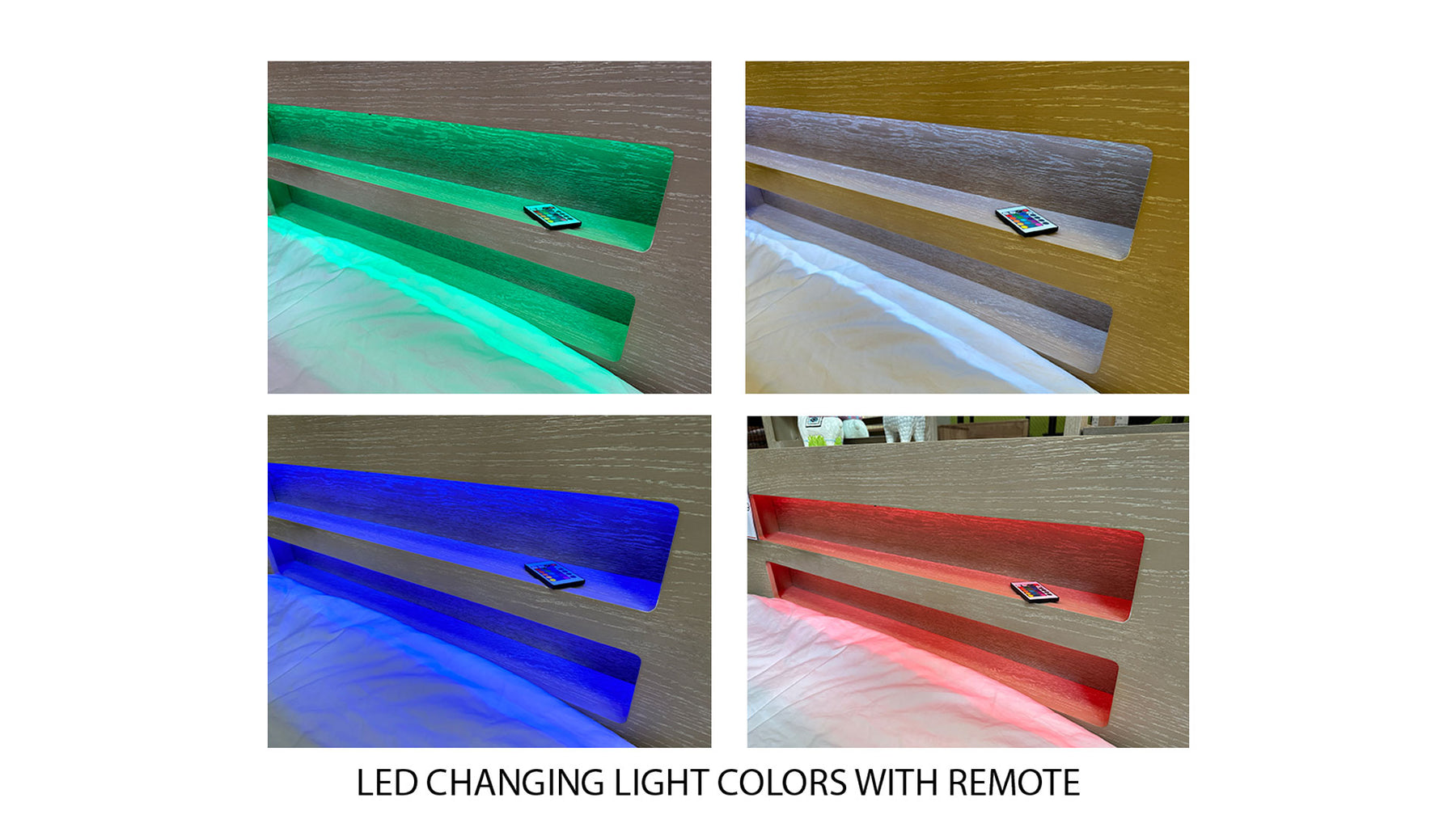 Twin Size Weathered Oak Bed w/LED Lighting