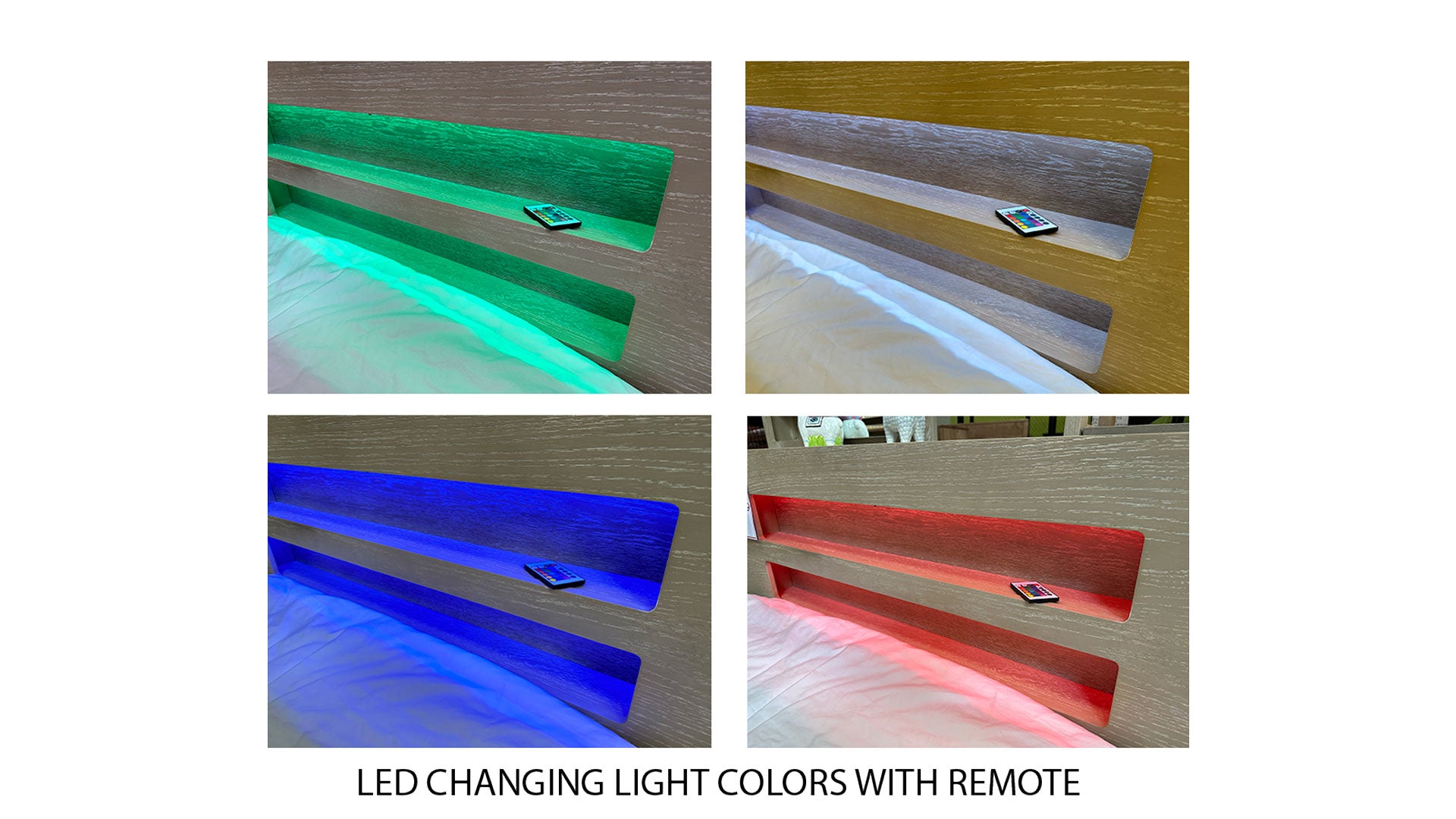 Twin Size Weathered Oak Bed w/LED Lighting
