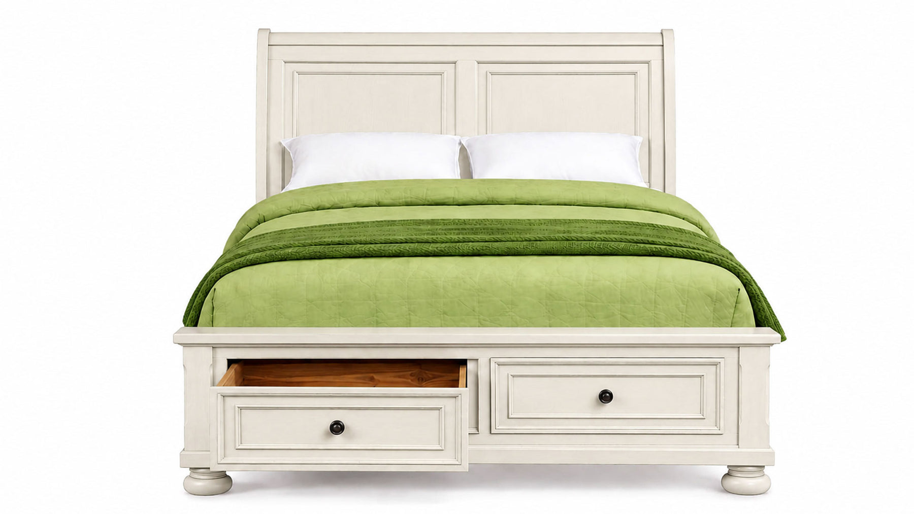 Soriah Sea Shell White Full Storage Bed | Sleigh Bed with Storage | Gallery Furniture