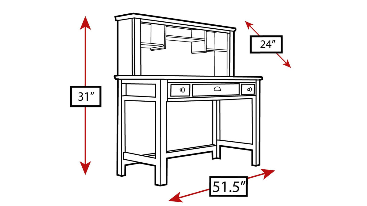 Turkey Creek Caramel Desk w/Hutch