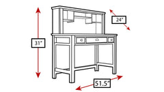 Turkey Creek Caramel Desk w/Hutch