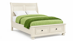 Soriah Sea Shell White Queen Storage Bed | Sleigh Bed with Storage | Gallery Furniture