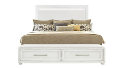 Queen Size Charter White Modern Storage Bed Frame