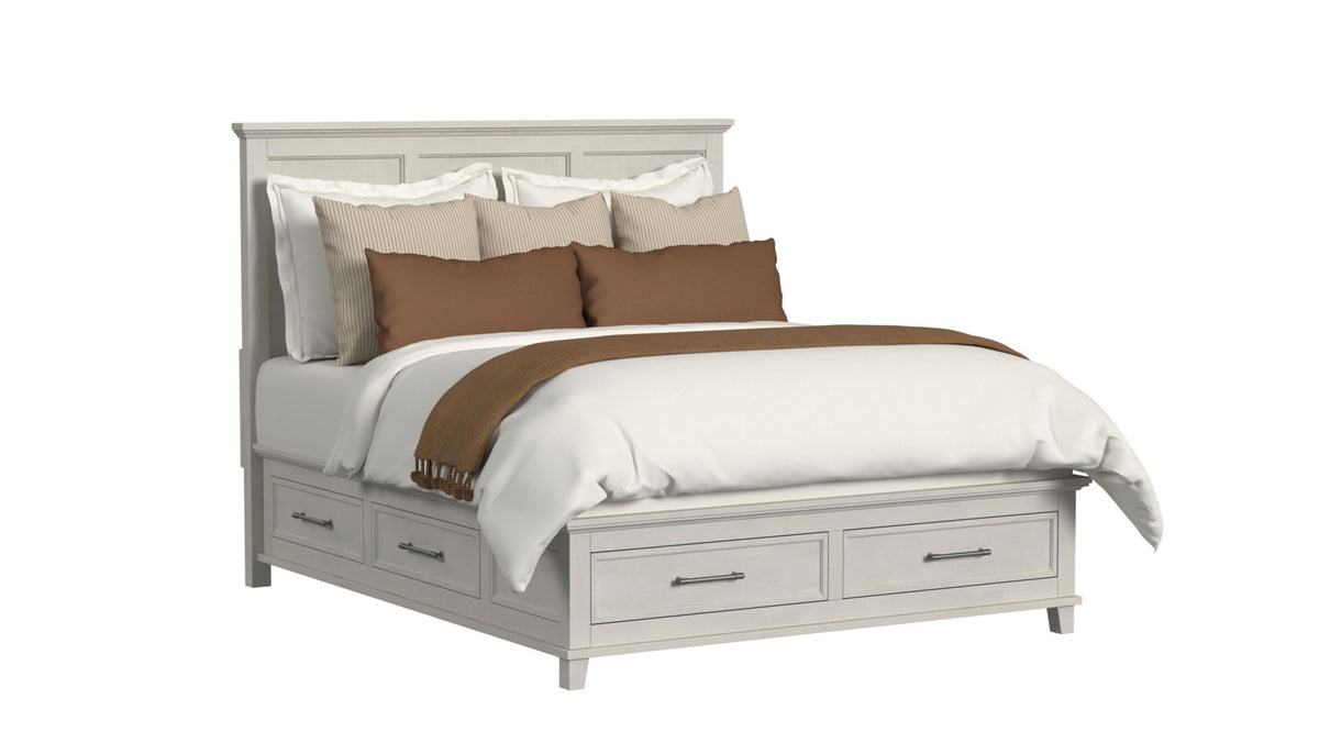 Queen Size Canterbury Ivory Storage Bed Frame
