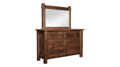 Conroe Ruff Sawn Solid Maple Rustic Dresser w/Mirror