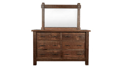 Conroe Ruff Sawn Solid Maple Rustic Dresser w/Mirror
