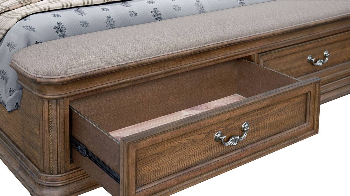 Queen Size Tanglewood Tufted Headboard Storage Bed With Footboard Bench Frame
