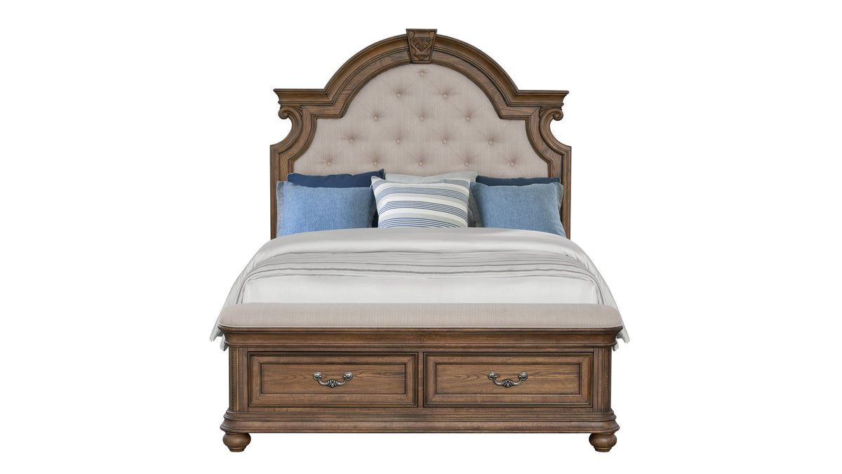 Queen Size Tanglewood Tufted Headboard Storage Bed With Footboard Bench Frame