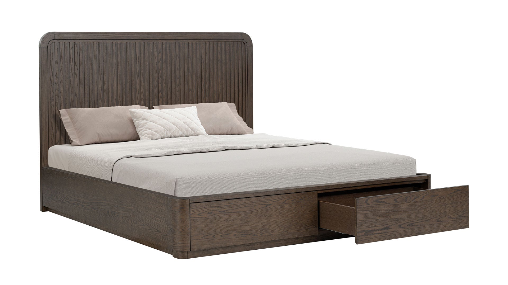 Athens Brownstone King Panel Storage Bed