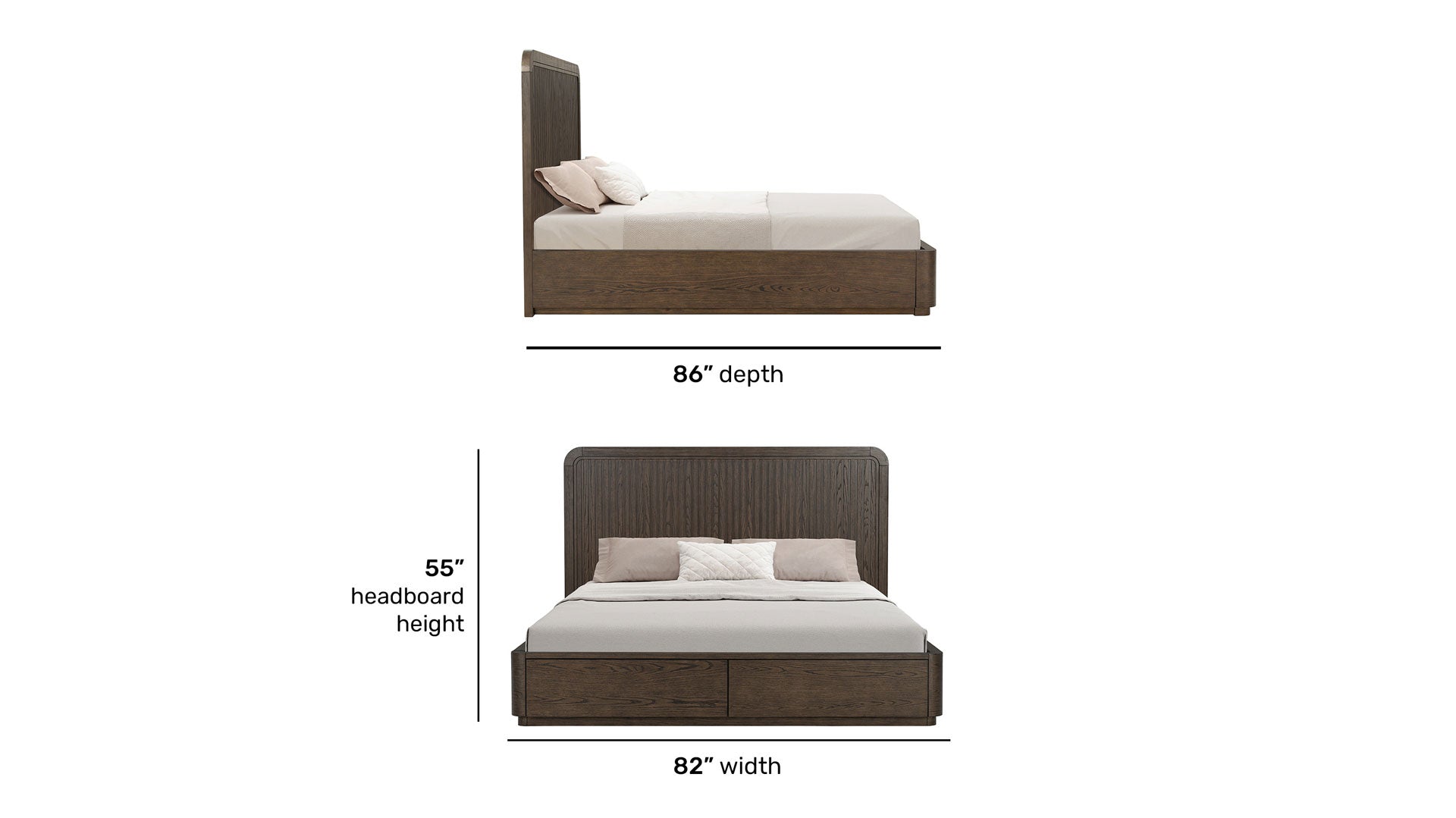 Athens Brownstone King Panel Storage Bed