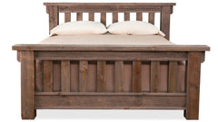 King Size Uvalde Rustic Solid Pine Wood Bed Frame