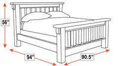 King Size Uvalde Rustic Solid Pine Wood Bed Frame