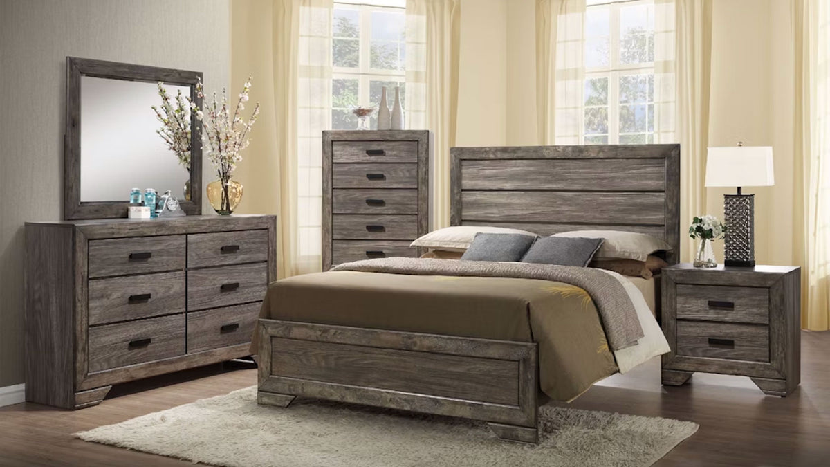 4 Pc Nathan King Bedroom Set (King Bed, Dresser/Mirror, Chest, & Nightstand)