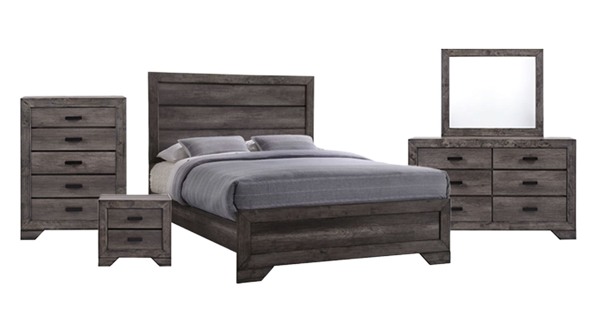 4 Pc Nathan King Bedroom Set (King Bed, Dresser/Mirror, Chest, & Nightstand)