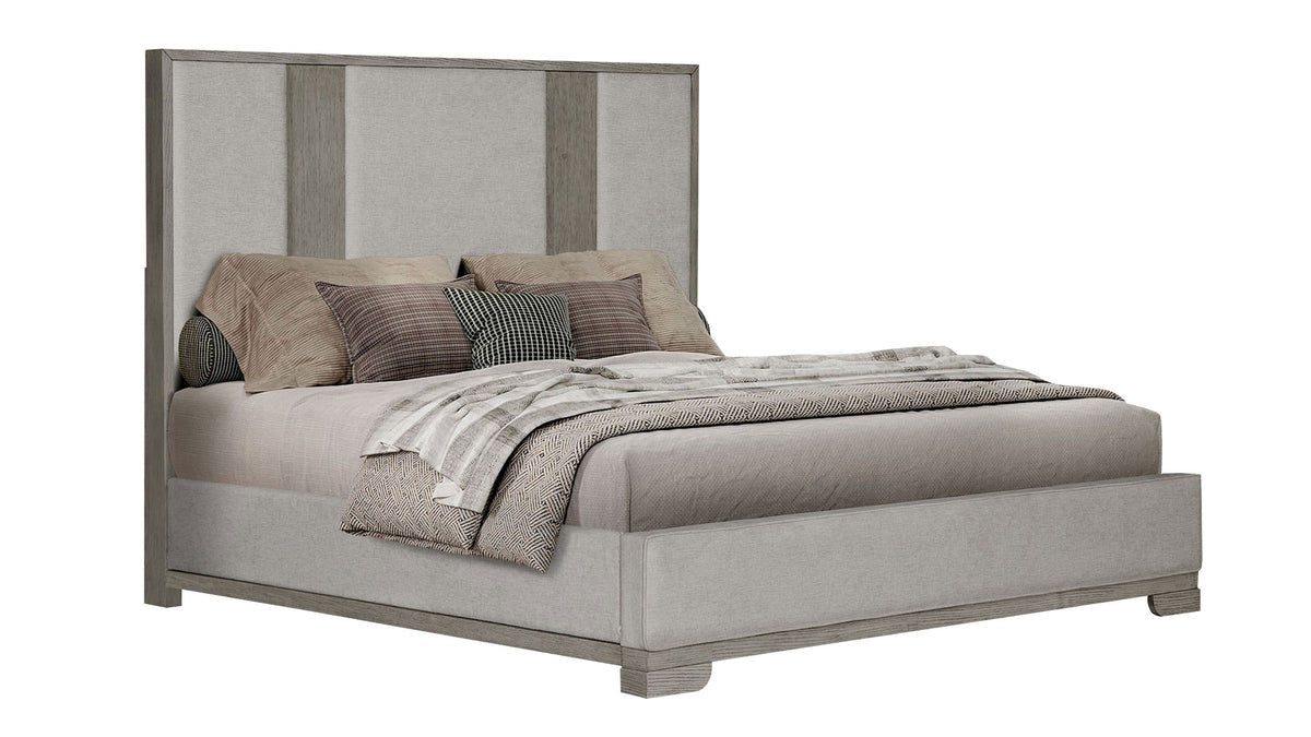 King Size Bexar Modern Upholstered Panel Bed Frame