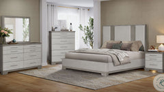 King Size Bexar Modern Upholstered Panel Bed Frame