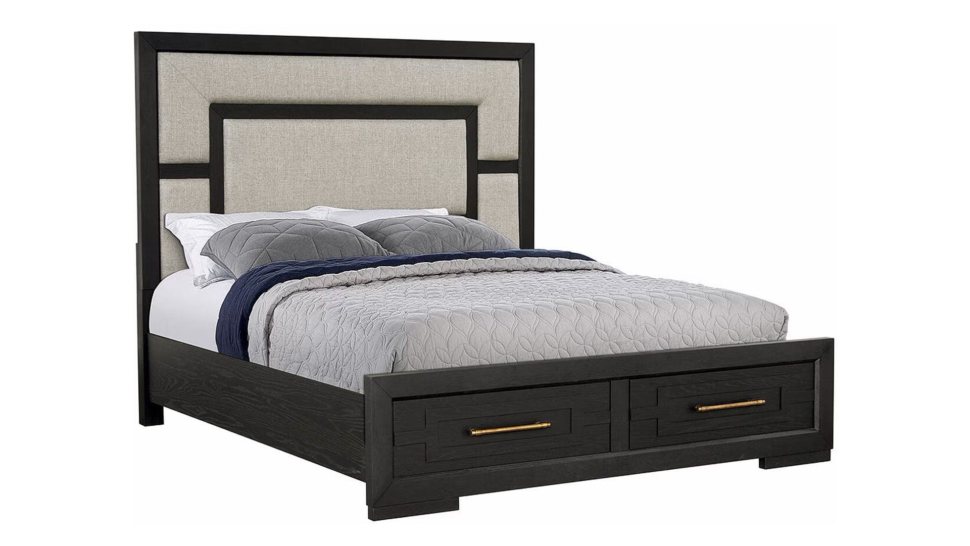 King Size Bellaire Modern Upholstered Storage Bed Frame