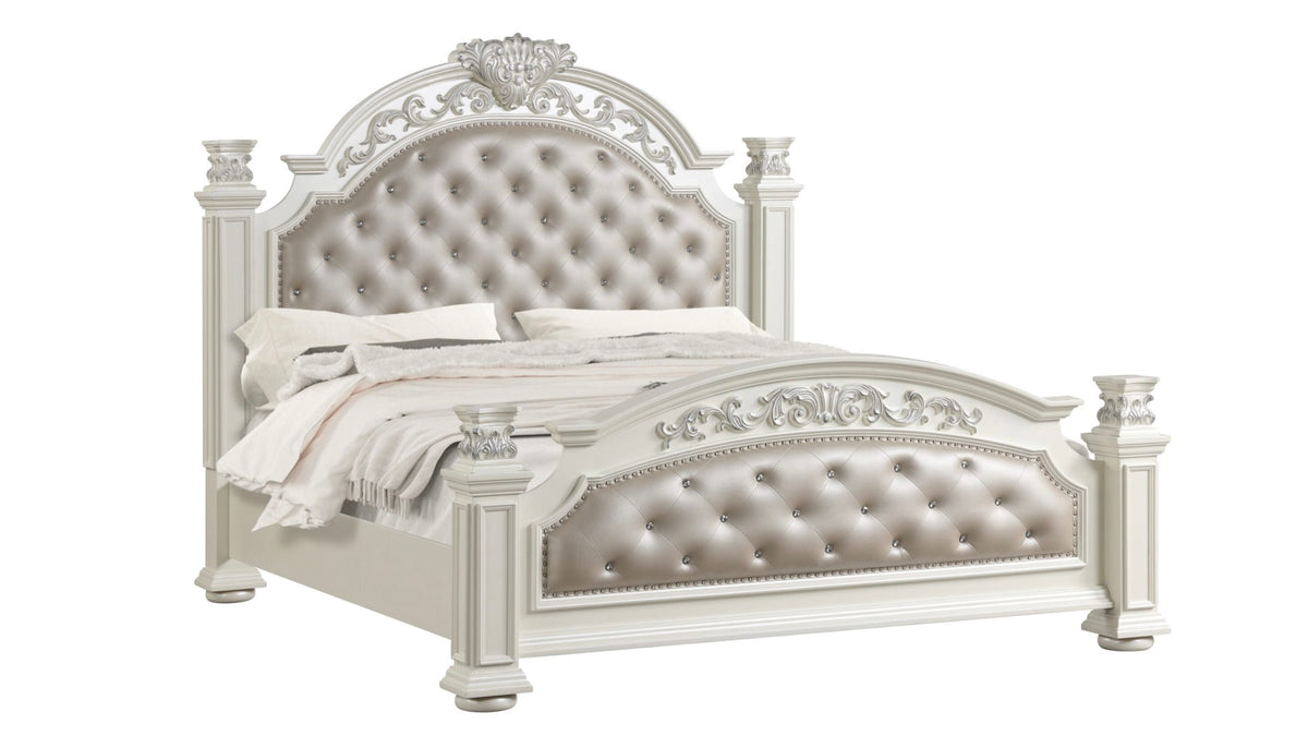 PLATINUM KING WHITE BED