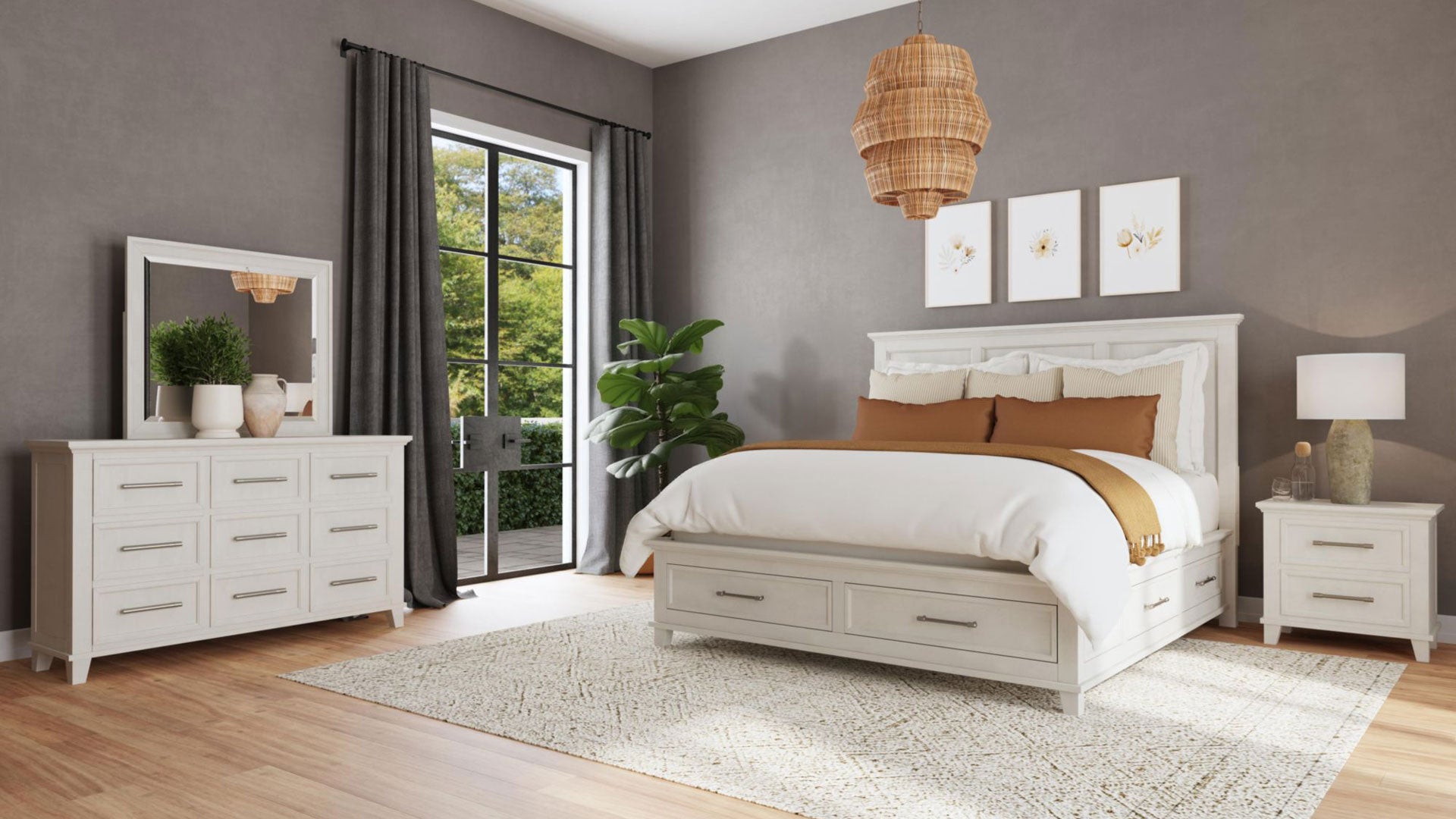 King Size Canterbury Ivory Storage Bed Frame
