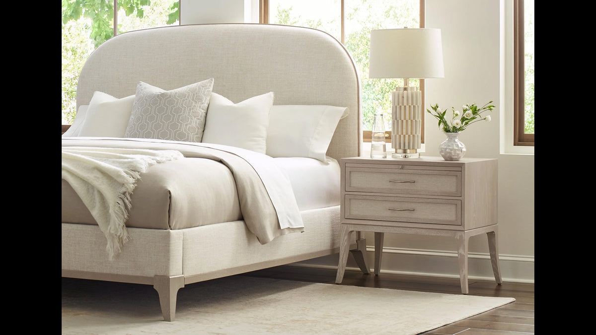 King Size Stickley Maidstone Solid Red Oak Modern Bed