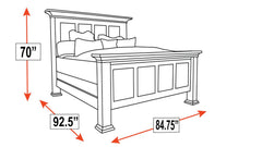 King Size Galena Park Solid Maple Wood Panel Bed Frame