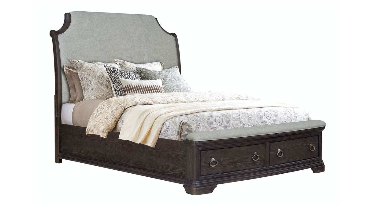 King Size Caroline Upholstered Storage Bed Frame