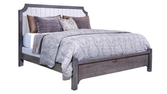 Estructura de cama tapizada moderna en gris Folkstone, tamaño king
