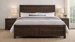 King Size Java Dovetail Modern Farmhouse Bed Frame