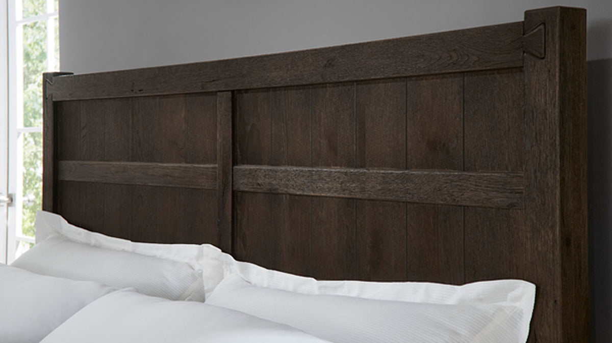 King Size Java Dovetail Modern Farmhouse Bed Frame