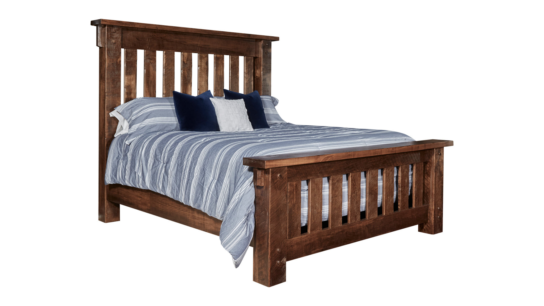 King Size Conroe Solid Maple Rustic Ruff Sawn Bed Frame