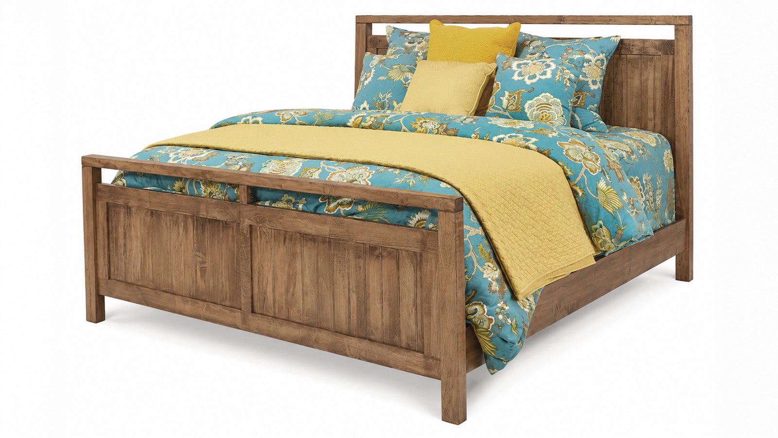 Modern Almond Amish Solid Wood King Bed