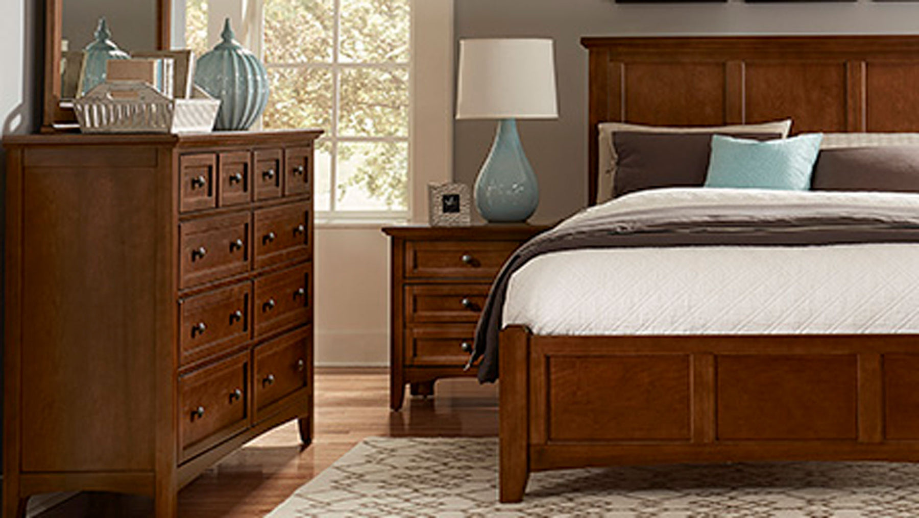 King Size Cherry Bonanza Modern Bed Frame