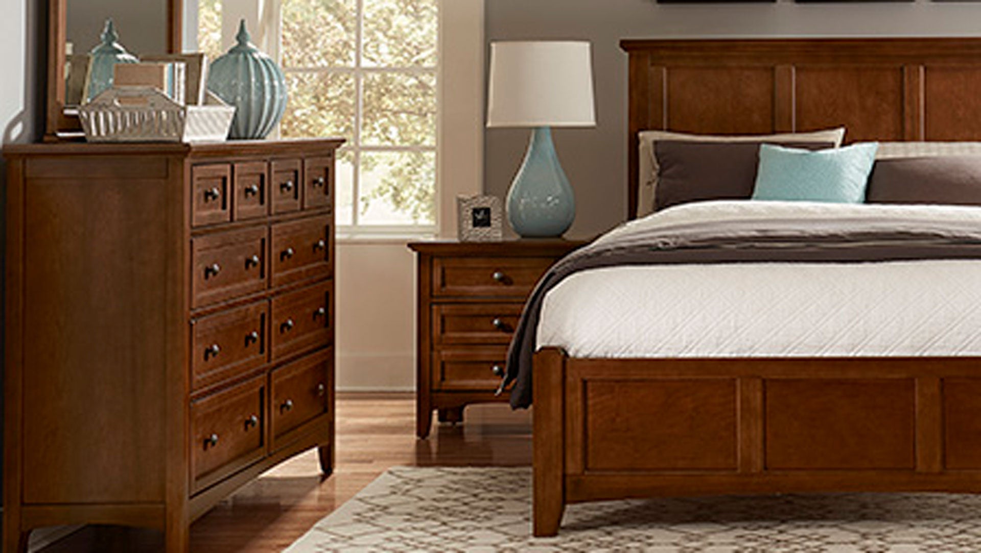 King Size Cherry Bonanza Modern Bed Frame