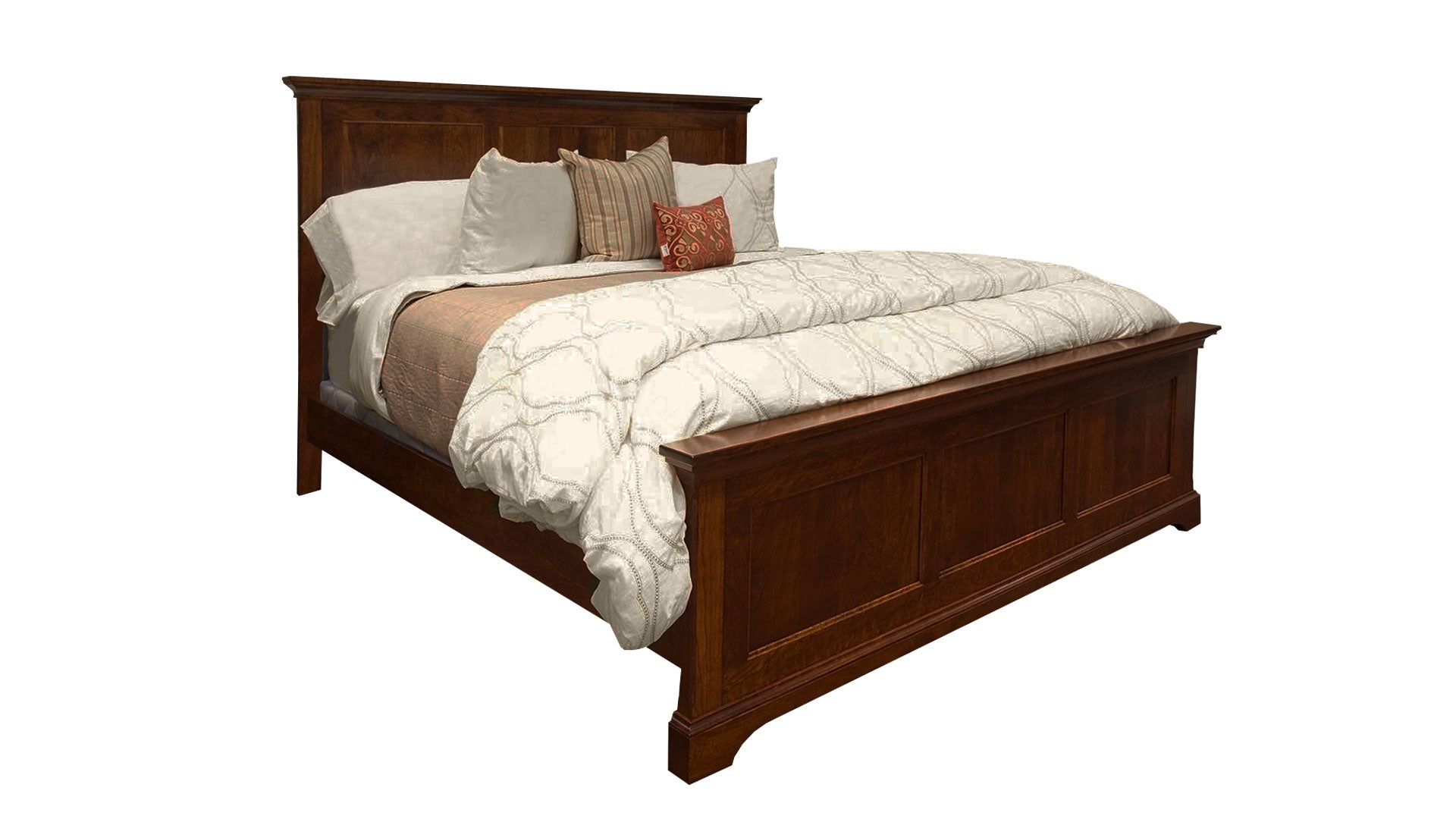 King Size Gladewater Solid Black Cherry Wood Bed Frame