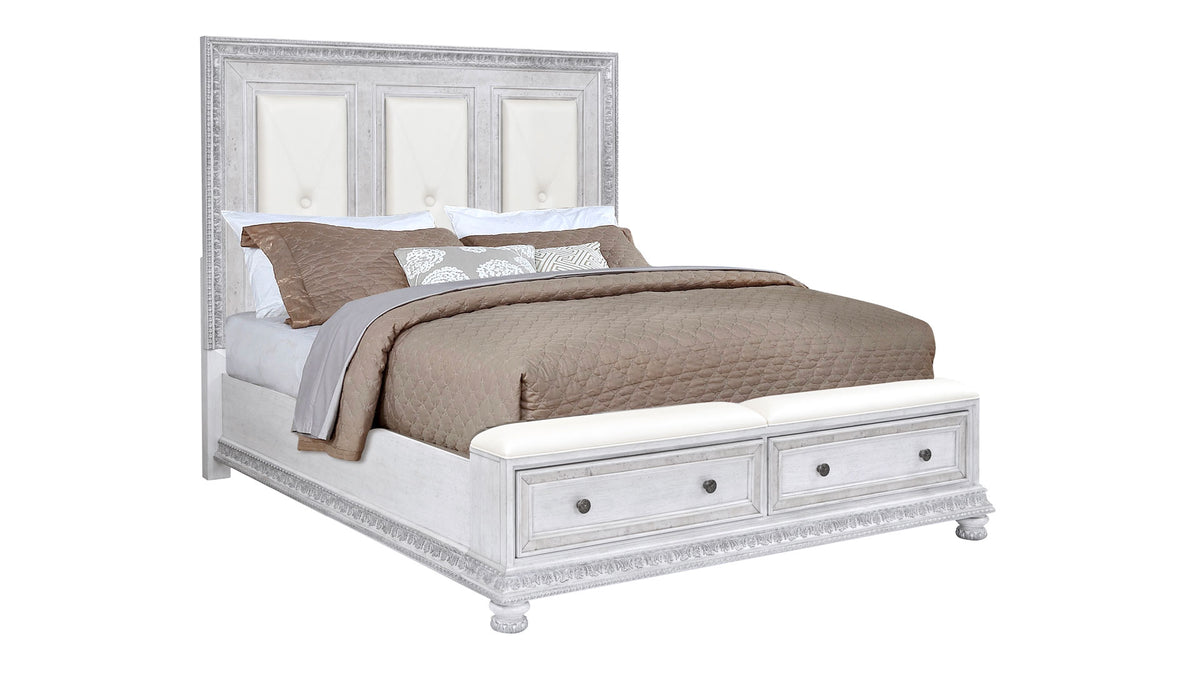 King Size Silver Pearl Bed Frame