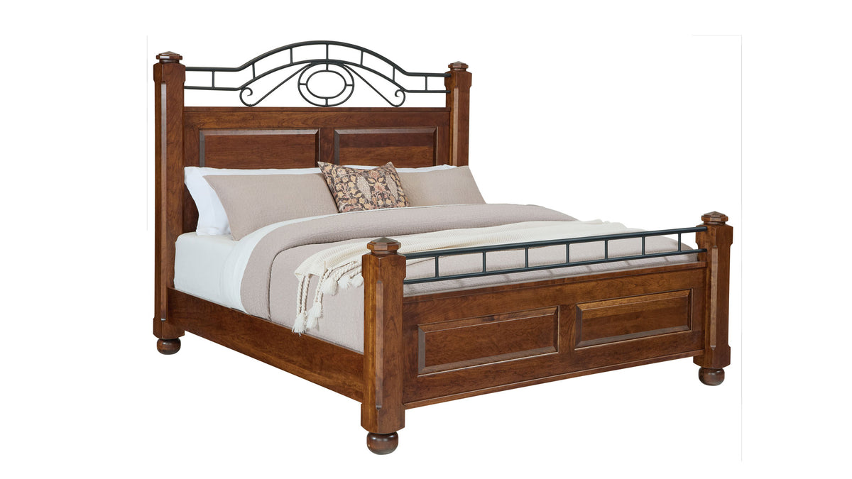 Estructura de cama «Signature» de Bob Timberlake en madera maciza de cerezo negro y hierro forjado, tamaño king