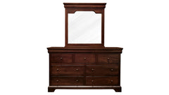 Honey Grove Solid Maple Wood 7 Drawer Dresser w/Mirror