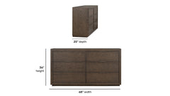 2pc Athens Brownstone 6 Drawer Dresser & Mirror