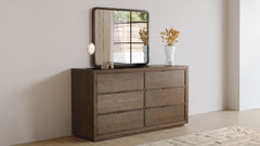2pc Athens Brownstone 6 Drawer Dresser & Mirror