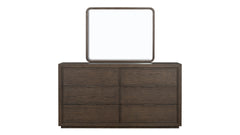 2pc Athens Brownstone 6 Drawer Dresser & Mirror