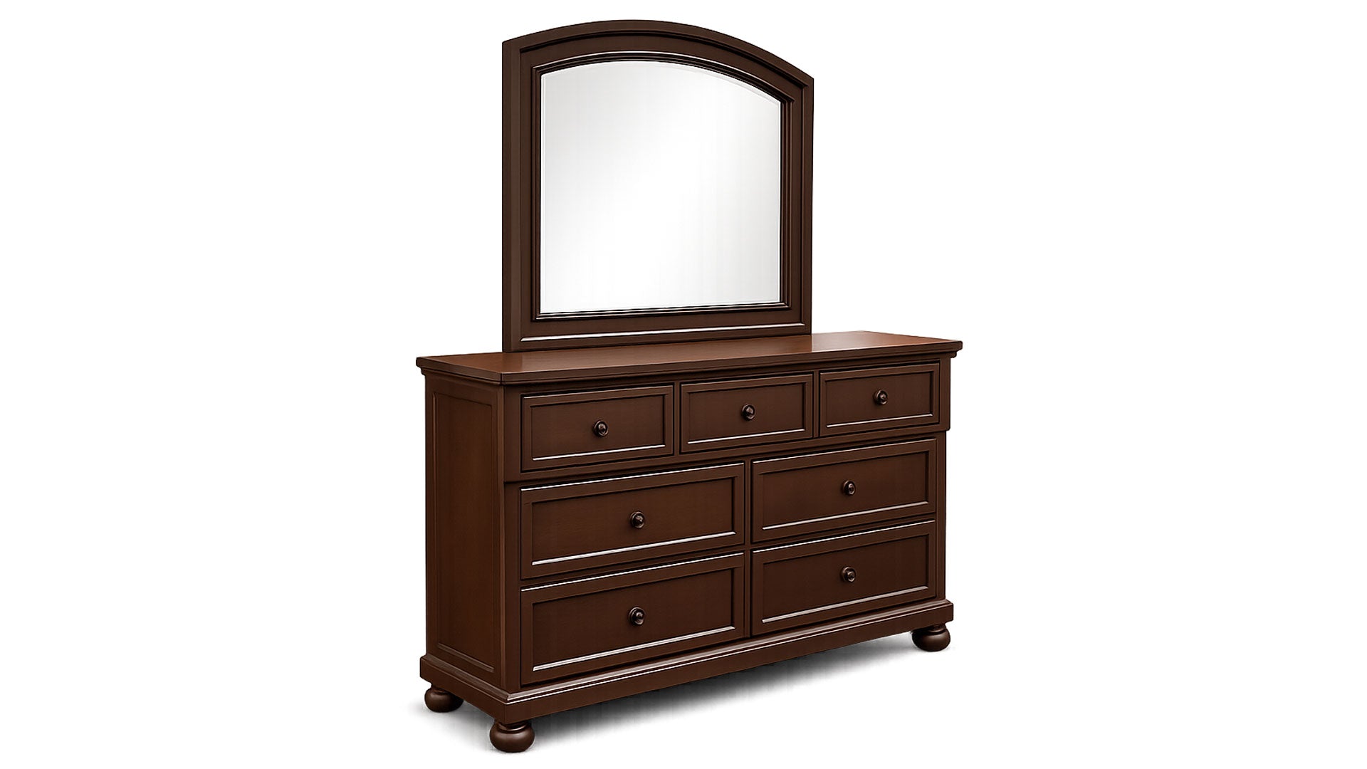 Soriah Cherry 2-Piece Dresser & Mirror | Gallery Furniture
