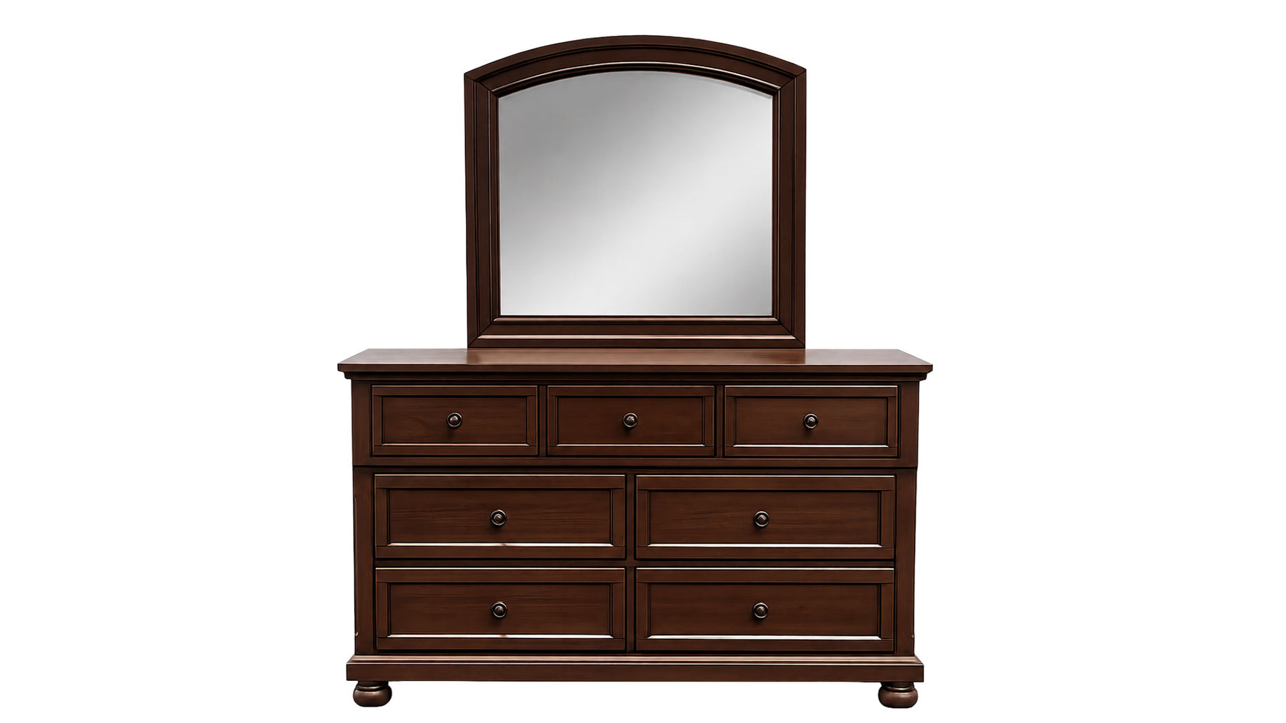 Soriah Cherry 2-Piece Dresser & Mirror | Gallery Furniture